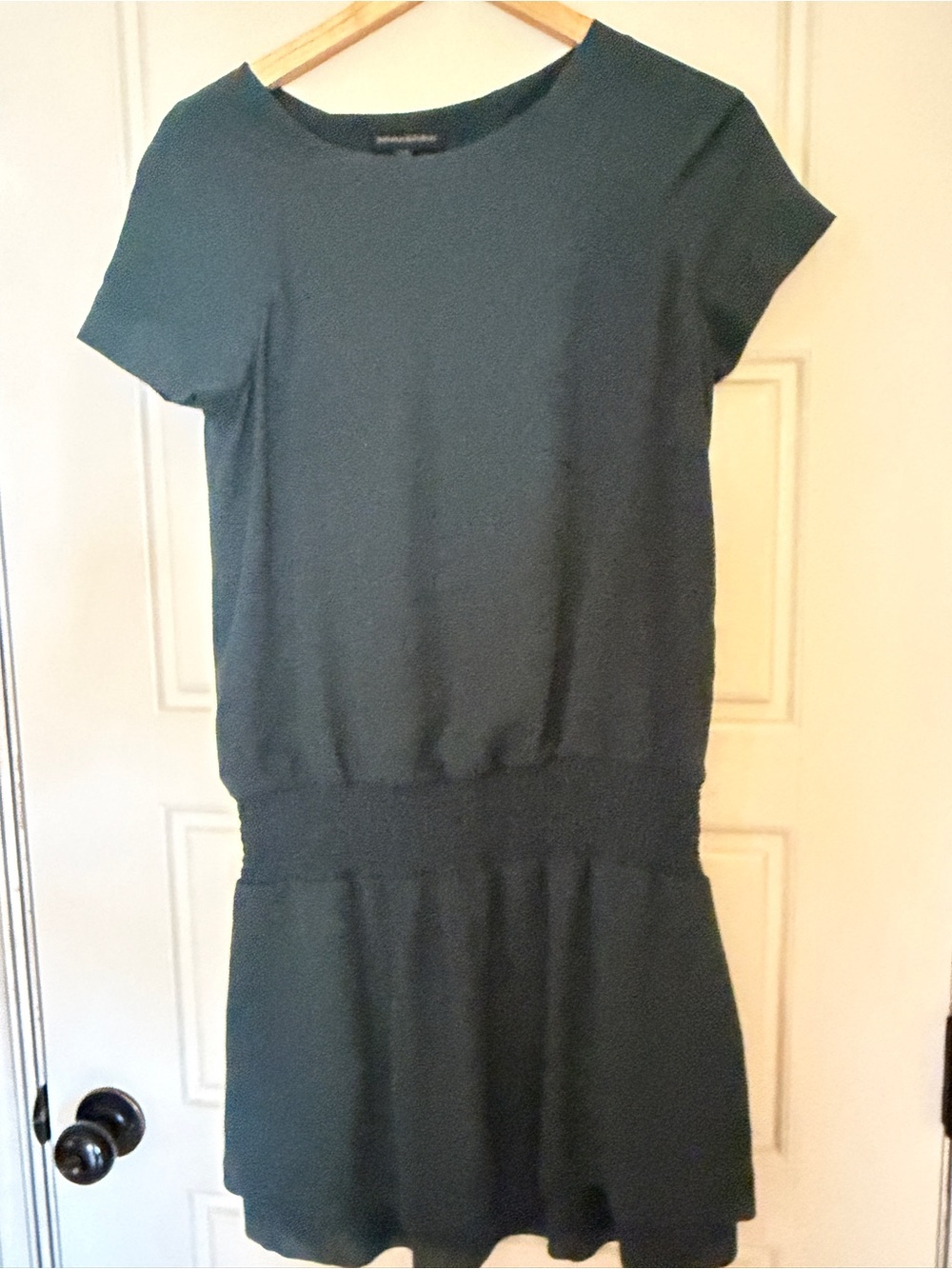 Banana Republic Forest Green Short Sleeve Knit Mini Dress